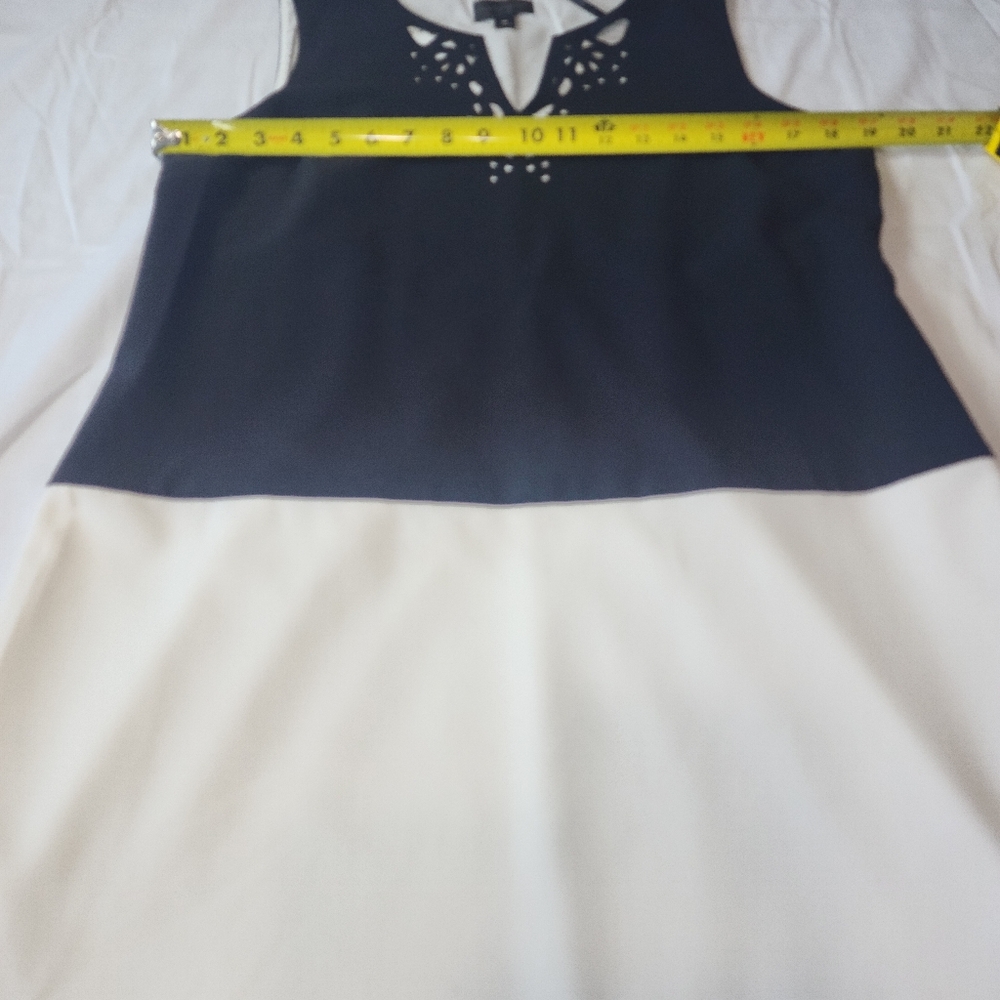 Worthington Black white above knee sleeveless Mini women dress  Size12 - Picture 14 of 15